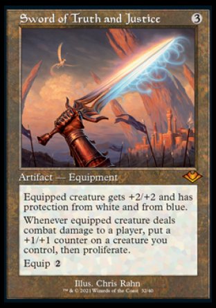 (032) Magic The Gathering Modern Horizons: Retro Frame Cards Single: Sword of Truth and Justice (V.2) Mythic