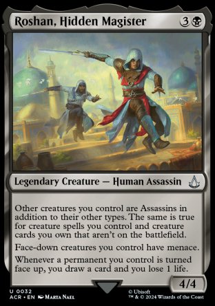 (032) Magic The Gathering Universes Beyond: Assassin's Creed Single: Roshan, Hidden Magister Holo Uncommon
