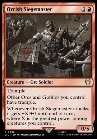 (033) Magic The Gathering Commander: The Lord of the Rings: Tales of Middle-earth Single: Orcish Siegemaster Rare