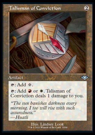 (033) Magic The Gathering Modern Horizons: Retro Frame Cards Single: Talisman of Conviction (V.2) Uncommon