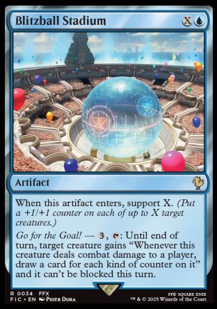 (034) Magic The Gathering Commander: Magic: The Gathering - FINAL FANTASY: Collector's Edition Single: Blitzball Stadium Holo Rare