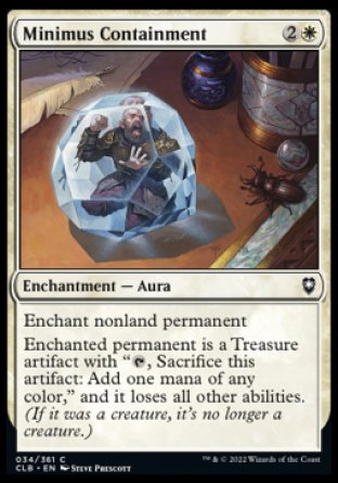 (034) Magic The Gathering Commander Legends: Battle for Baldur's Gate Single: Minimus Containment Holo Common