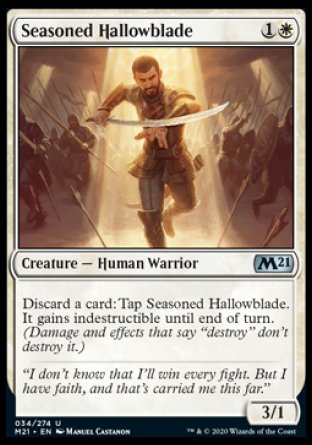 (034) Magic The Gathering Core 2021 Single: Seasoned Hallowblade Holo Uncommon