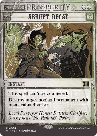 (034) Magic The Gathering Breaking News Single: Abrupt Decay Holo Rare