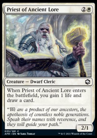 (035) Magic The Gathering Adventures in the Forgotten Realms Single: Priest of Ancient Lore Holo Common