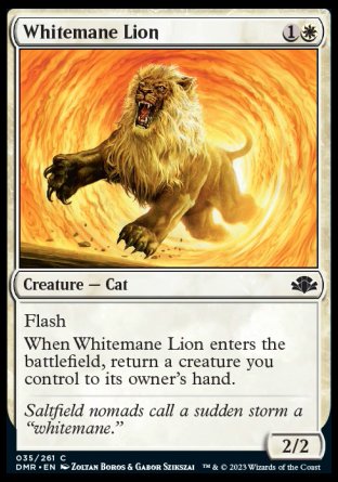 (035) Magic The Gathering Dominaria Remastered Single: Whitemane Lion Holo Common