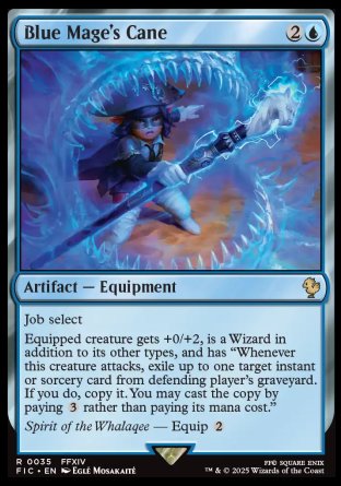 (035) Magic The Gathering Commander: Magic: The Gathering - FINAL FANTASY: Collector's Edition Single: Blue Mage's Cane Holo Rare