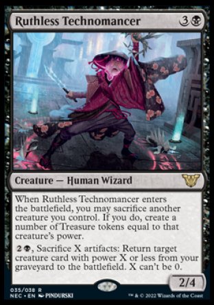 (035) Magic The Gathering Commander: Kamigawa: Neon Dynasty Single: Ruthless Technomancer (V.1) Holo Rare