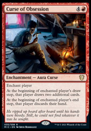 (035) Magic The Gathering Commander: Innistrad: Midnight Hunt Single: Curse of Obsession (V.1) Holo Rare