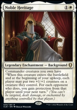 (035) Magic The Gathering Commander Legends: Battle for Baldur's Gate Single: Noble Heritage Rare