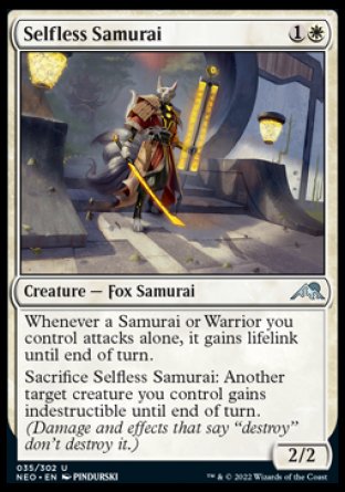 (035) Magic The Gathering Kamigawa: Neon Dynasty Single: Selfless Samurai Holo Uncommon