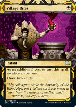 (035) Magic The Gathering Mystical Archive Single: Village Rites (V.1) Holo Uncommon