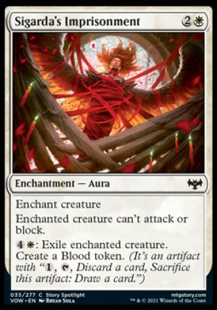 (035) Magic The Gathering Innistrad: Crimson Vow Single: Sigarda's Imprisonment Holo Common