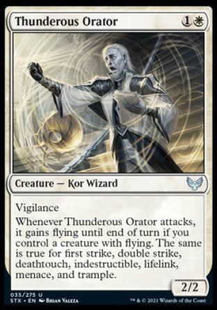 (035) Magic The Gathering Strixhaven: School of Mages Single: Thunderous Orator Holo Uncommon