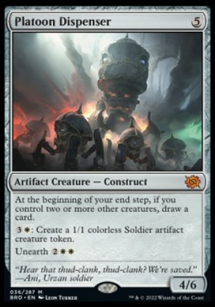 (036) Magic The Gathering The Brothers' War Single: Platoon Dispenser Holo Mythic