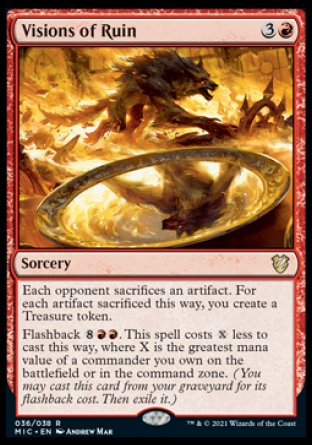 (036) Magic The Gathering Commander: Innistrad: Midnight Hunt Single: Visions of Ruin (V.1) Holo Rare