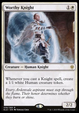 (036/269) Magic The Gathering Throne of Eldraine Single: Worthy Knight Holo Rare