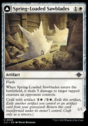 (036) Magic The Gathering The Lost Caverns of Ixalan Single: Spring-Loaded Sawblades // Bladewheel Chariot Holo Uncommon