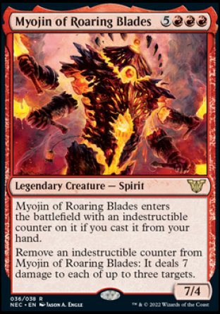 (036) Magic The Gathering Commander: Kamigawa: Neon Dynasty Single: Myojin of Roaring Blades (V.1) Holo Rare