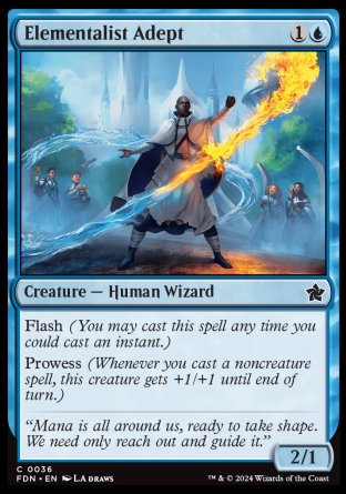 (036) Magic The Gathering Magic: The Gathering Foundations Single: Elementalist Adept Holo Common