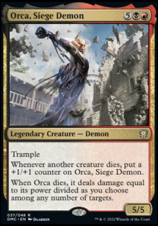 (037) Magic The Gathering Commander: Dominaria United Single: Orca, Siege Demon Holo Rare