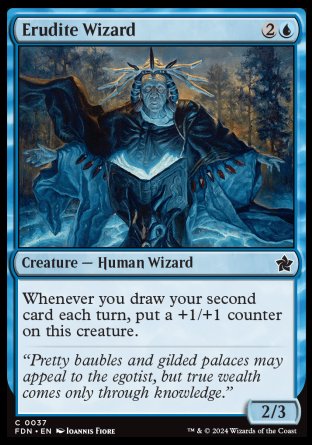 (037) Magic The Gathering Magic: The Gathering Foundations Single: Erudite Wizard Holo Common