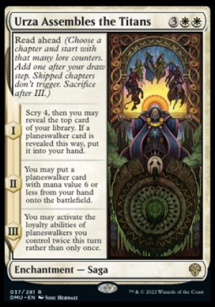 (037) Magic The Gathering Dominaria United Single: Urza Assembles the Titans Holo Rare