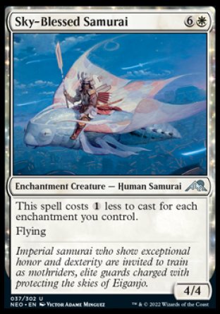 (037) Magic The Gathering Kamigawa: Neon Dynasty Single: Sky-Blessed Samurai Holo Uncommon