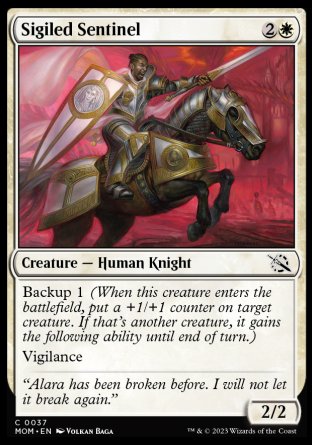 (037) Magic The Gathering March of the Machine Single: Sigiled Sentinel Holo Common
