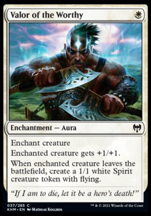 (037/285) Magic The Gathering Kaldheim Single: Valor of the Worthy Holo Common