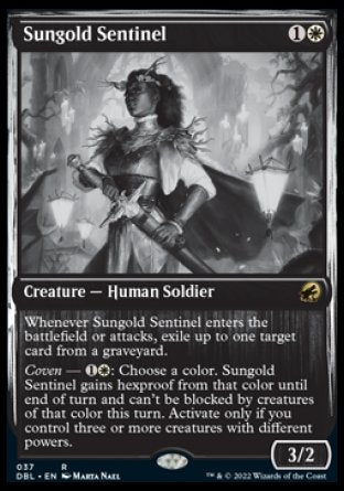 (037) Magic The Gathering Innistrad: Double Feature Single: Sungold Sentinel Holo Rare