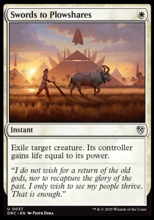 (037) Magic The Gathering Commander: Aetherdrift Single: Swords to Plowshares Uncommon