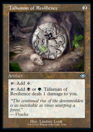 (037) Magic The Gathering Modern Horizons: Retro Frame Cards Single: Talisman of Resilience (V.1) Uncommon