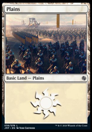 (038) Magic The Gathering Jumpstart Single: Plains (V.1) Land