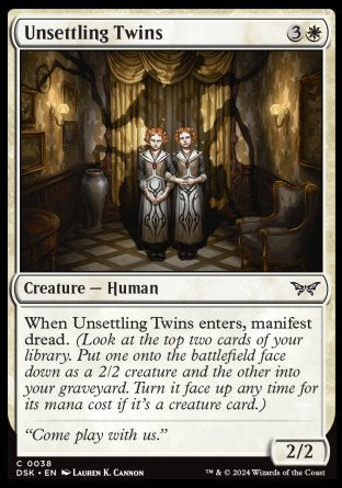 (038) Magic The Gathering Duskmourn: House of Horror Single: Unsettling Twins Holo Common