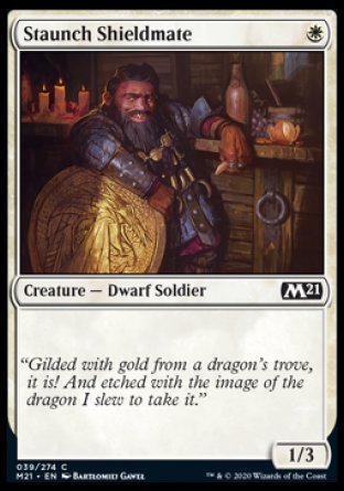 (039) Magic The Gathering Core 2021 Single: Staunch Shieldmate Holo Common