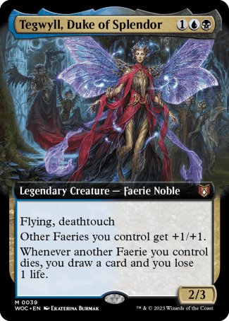 (039) Magic The Gathering Commander: Wilds of Eldraine: Extras Single: Tegwyll, Duke of Splendor Holo Mythic