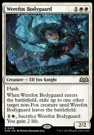 (039) Magic The Gathering Wilds of Eldraine Single: Werefox Bodyguard Holo Rare