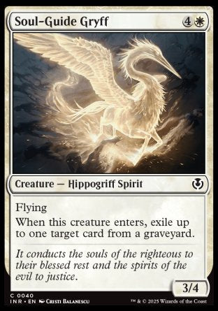 (040) Magic The Gathering Innistrad Remastered Single: Soul-Guide Gryff Holo Common