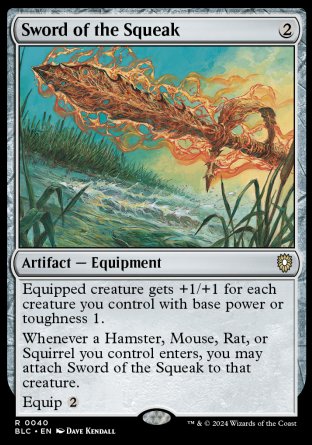 (040) Magic The Gathering Commander: Bloomburrow Single: Sword of the Squeak Rare