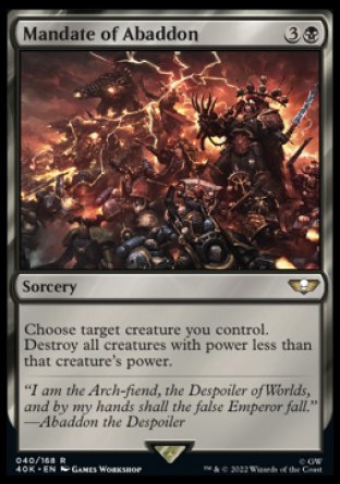 (040) Magic The Gathering Universes Beyond: Warhammer 40000 Single: Mandate of Abaddon Rare