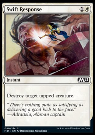 (040) Magic The Gathering Core 2021 Single: Swift Response Holo Common