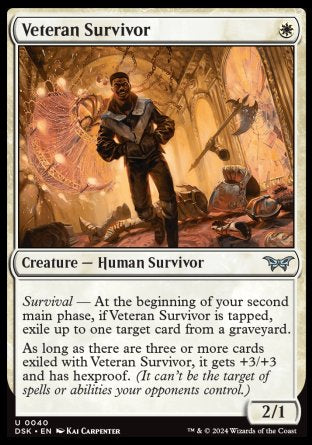 (040) Magic The Gathering Duskmourn: House of Horror Single: Veteran Survivor Uncommon