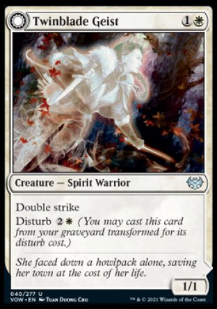 (040) Magic The Gathering Innistrad: Crimson Vow Single: Twinblade Geist // Twinblade Invocation Holo Uncommon