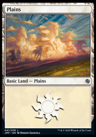(041) Magic The Gathering Jumpstart Single: Plains (V.4) Land