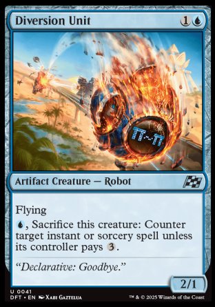 (041) Magic The Gathering Aetherdrift Single: Diversion Unit Holo Uncommon