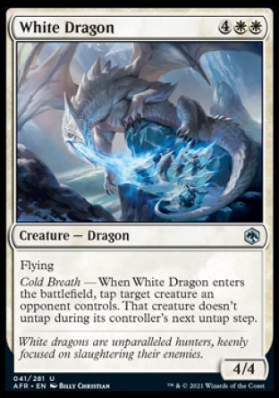 (041) Magic The Gathering Adventures in the Forgotten Realms Single: White Dragon Holo Uncommon