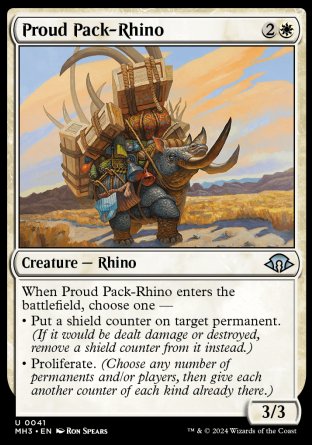 (041) Magic The Gathering Modern Horizons 3 Single: Proud Pack-Rhino Holo Uncommon