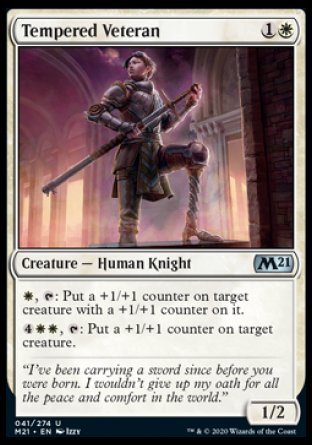 (041) Magic The Gathering Core 2021 Single: Tempered Veteran Uncommon