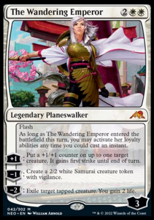 (042) Magic The Gathering Kamigawa: Neon Dynasty Single: The Wandering Emperor Holo Mythic